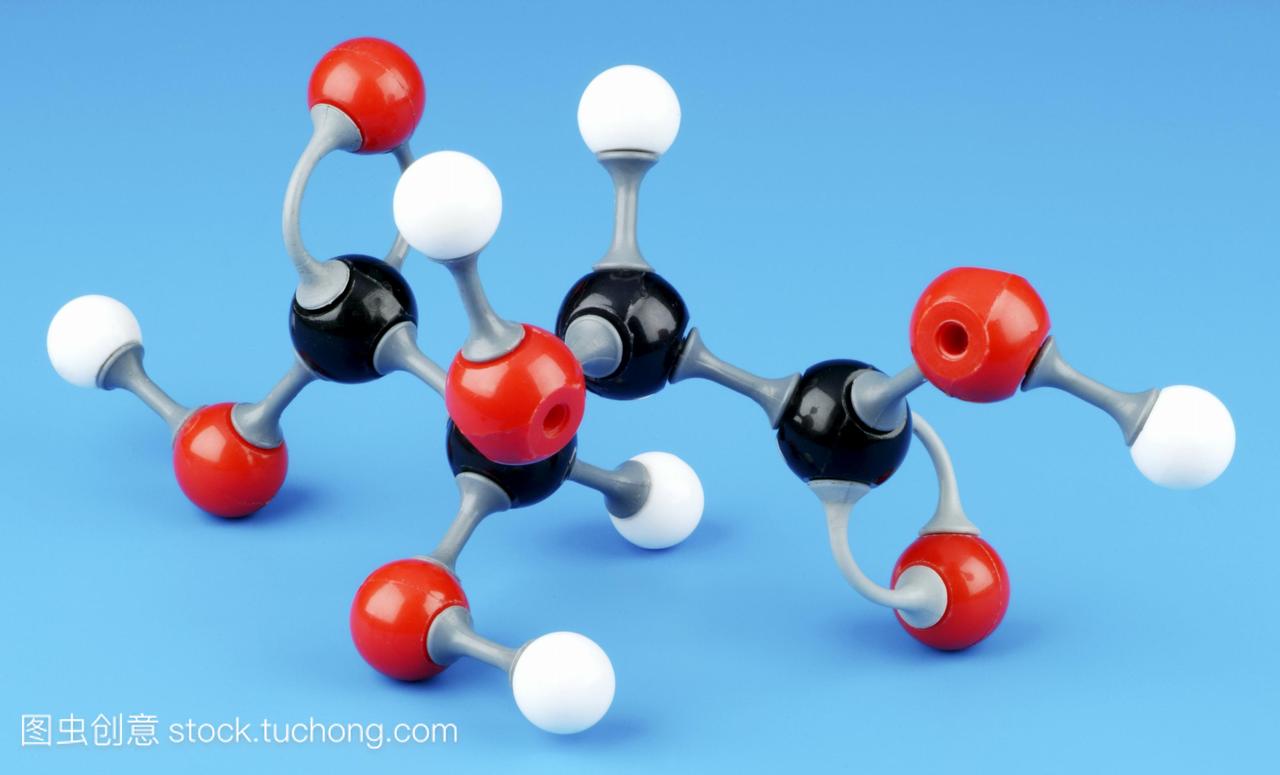 的分子模型。原子以球体的形式表示,以颜色编