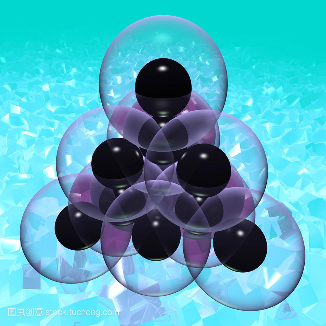 钻石分子电脑绘图。钻石是一种同素异形体或结
