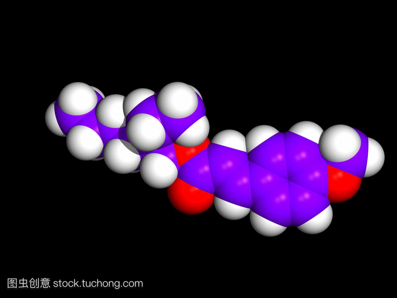 防晒霜化学。一种防晒霜分子的计算机图形--2