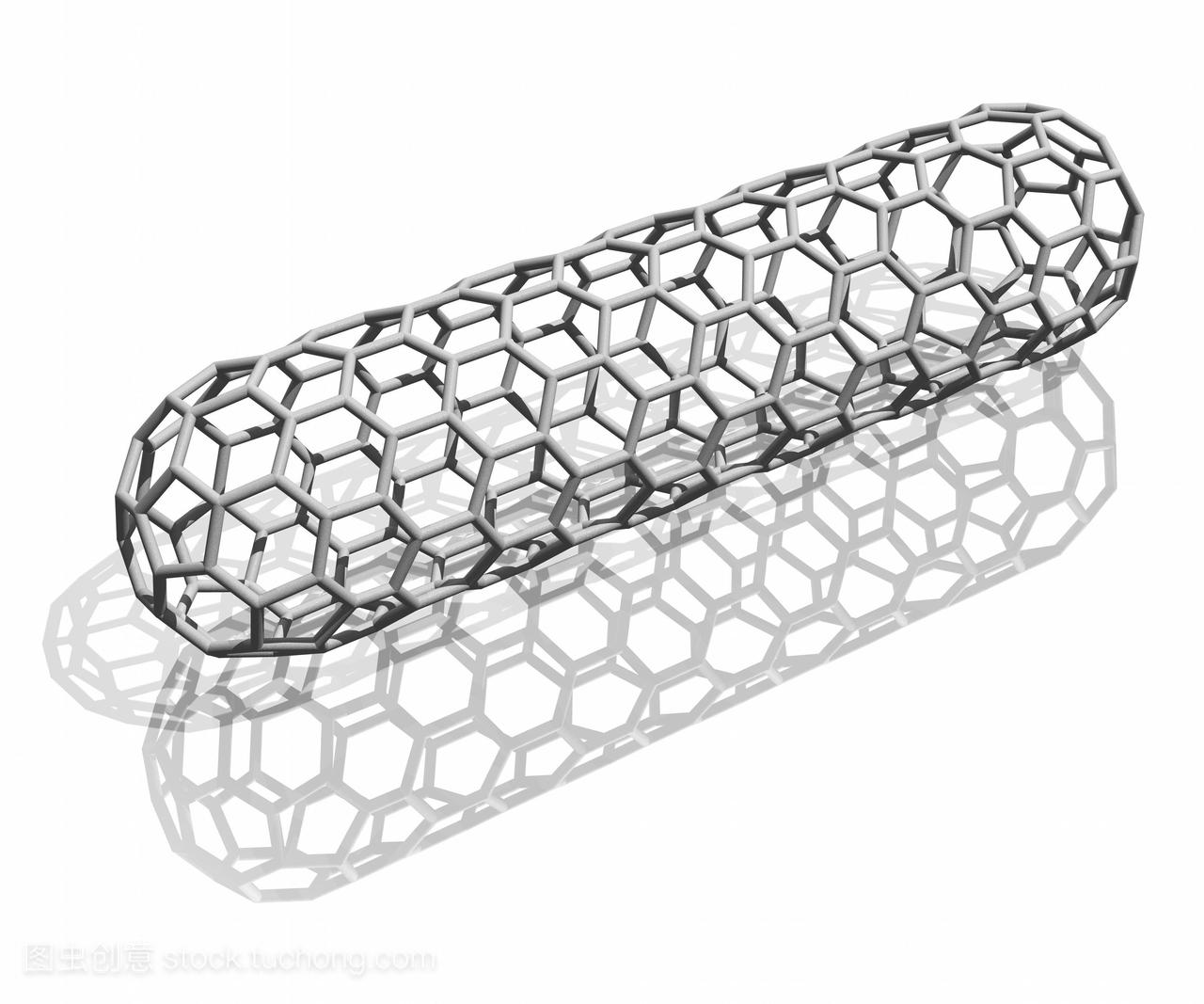 纳米管。电脑绘图的碳纳米管。它被称为限制因