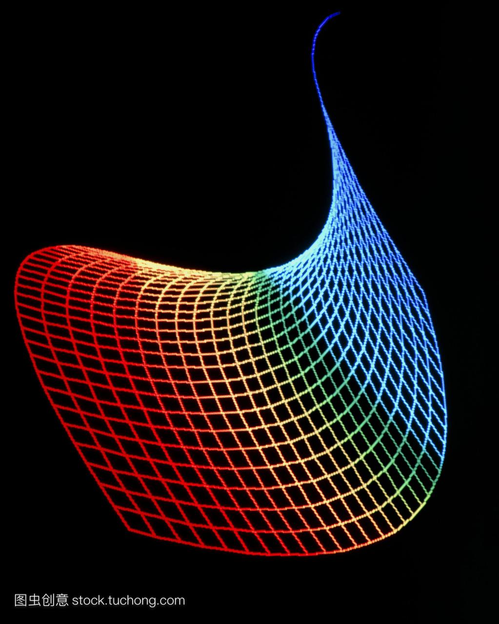 数学鞍。计算机生成的数学马鞍图像黎曼表面。