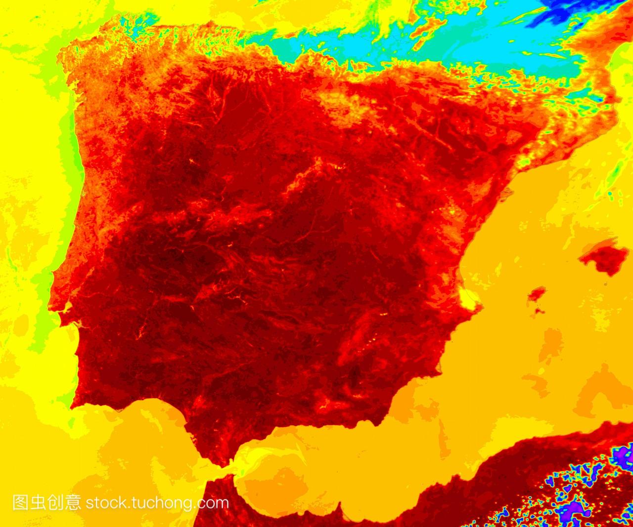 西班牙的热浪。2004年夏天,受热浪影响的西班