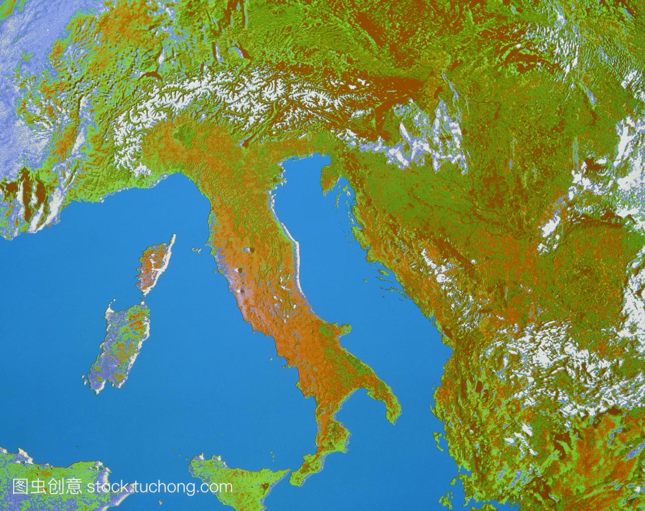 意大利生产的彩色卫星图像DMSP国防气象卫星