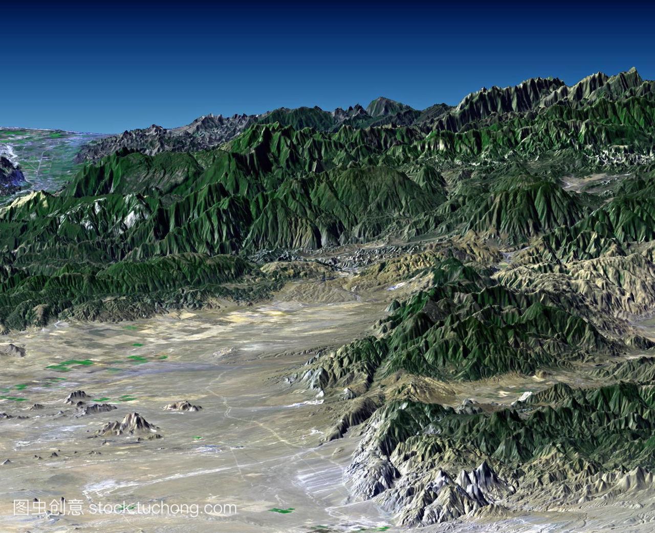 羚羊谷向山脉圣安德烈亚斯断层边界加州美国。