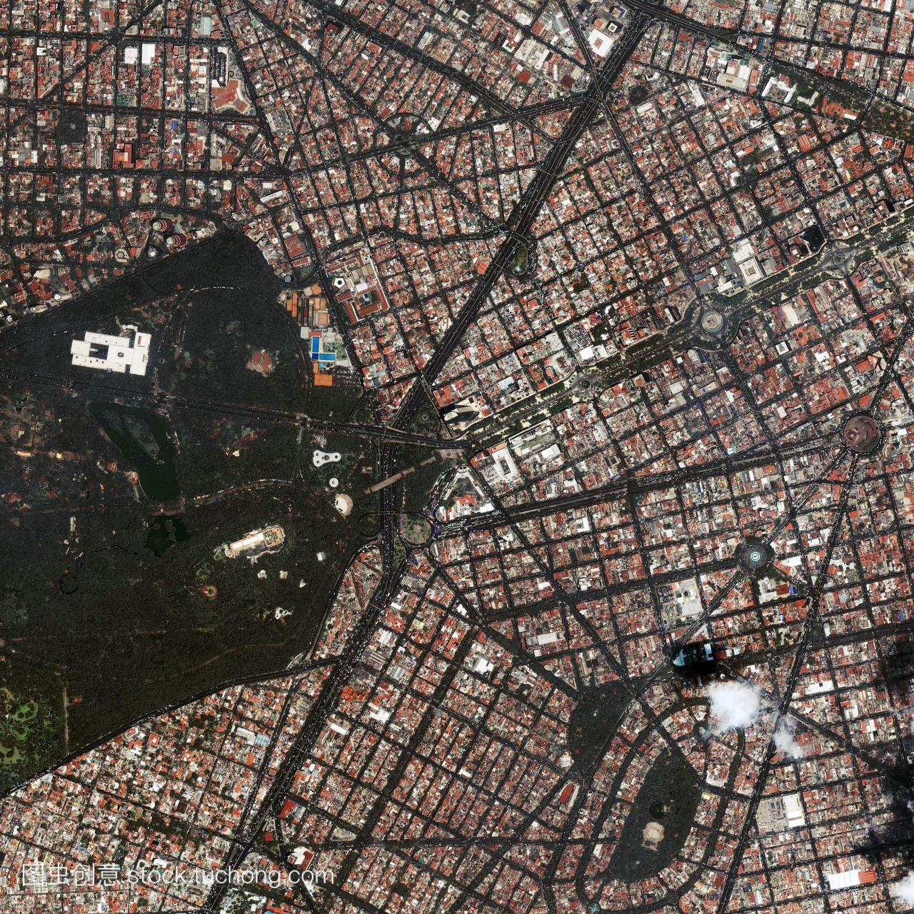 墨西哥城墨西哥卫星图像。墨西哥城位于墨西哥