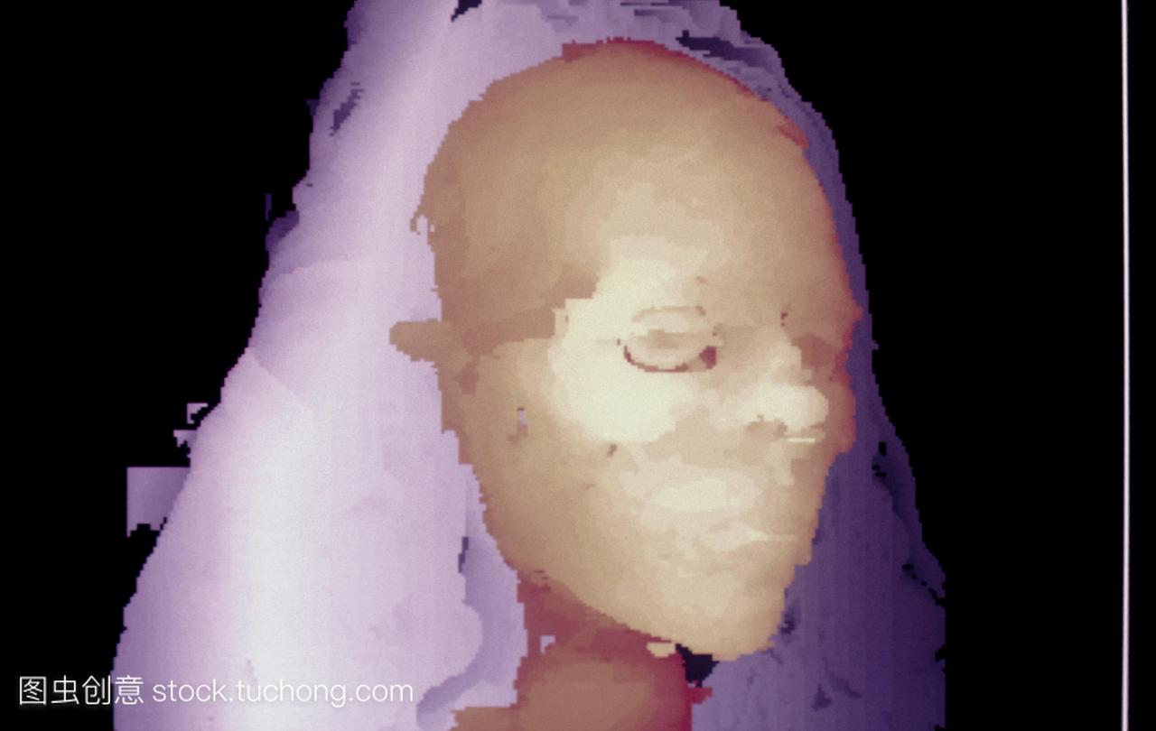 Ta-bes头部的三维图像女性埃及木乃伊从CT计