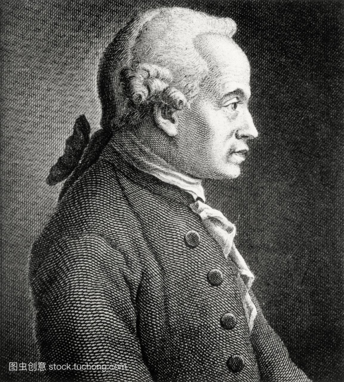 国哲学家康德的画像1724-1804。康德在自然科