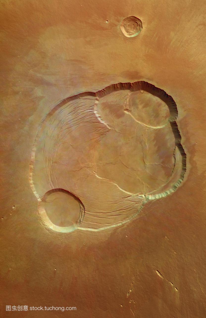 在火星上奥林匹斯山。奥林匹斯山火山是太阳系
