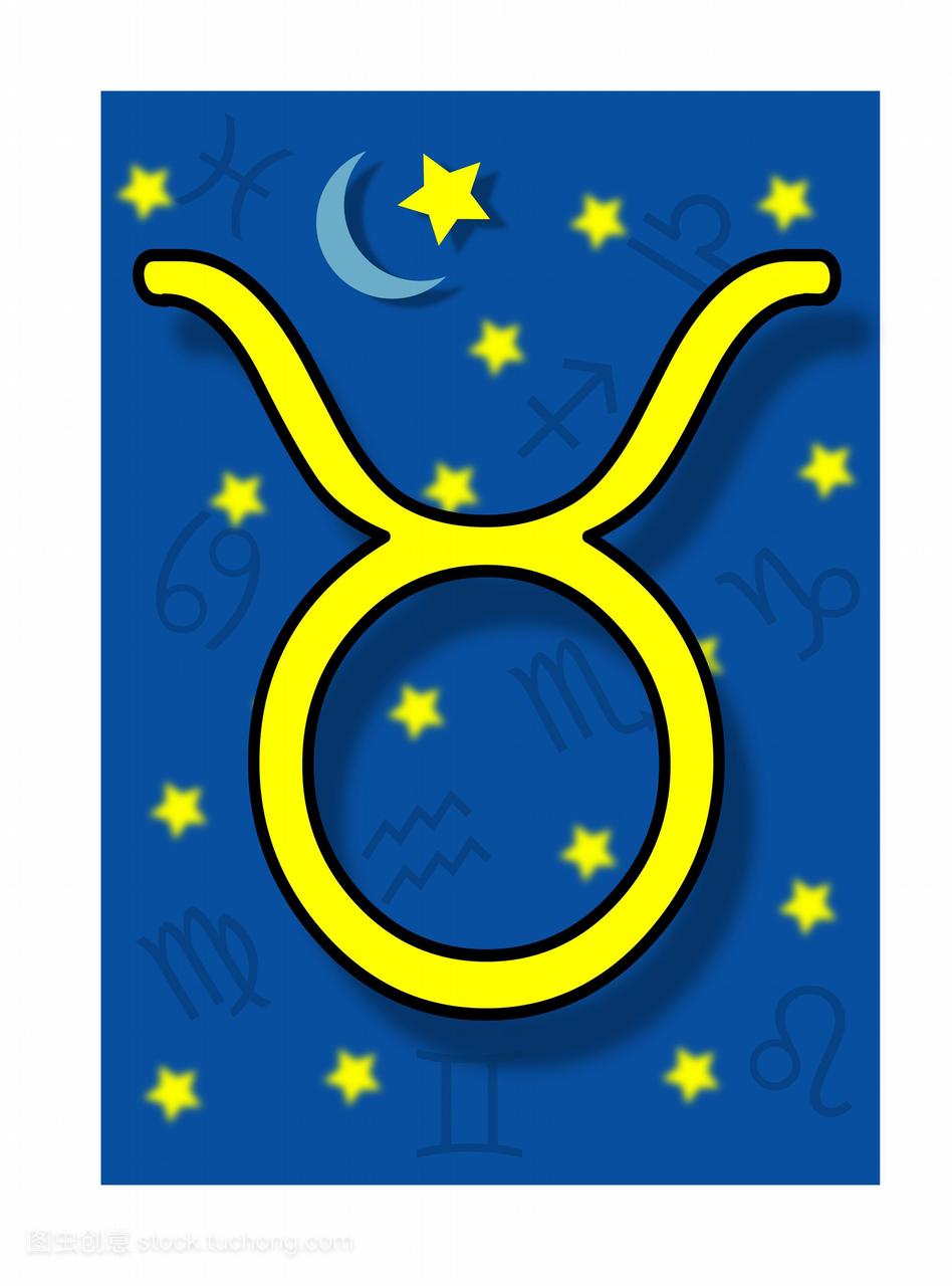座。代表金牛座的占星符号的艺术品4月21日至
