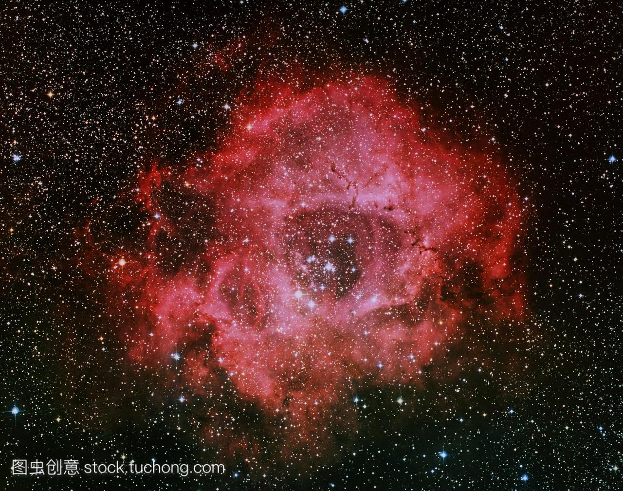 光学图像的玫瑰星云NGC2237-2237。约2600