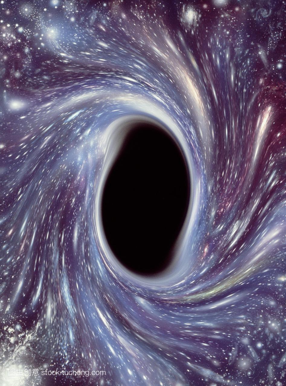 黑洞。代表一个黑洞电脑绘图星际。一个黑洞是