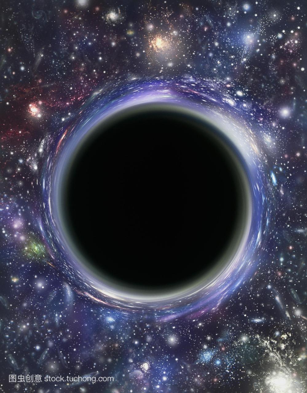 黑洞。代表一个黑洞电脑绘图星际。一个黑洞是