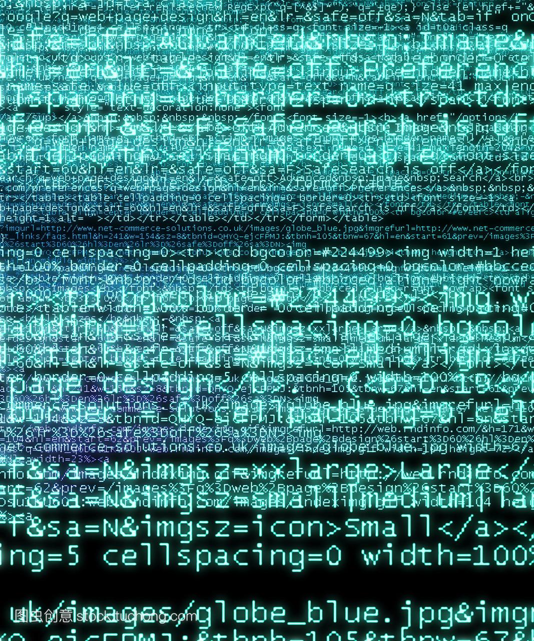 互联网计算机代码。超文本标记语言HTML程序