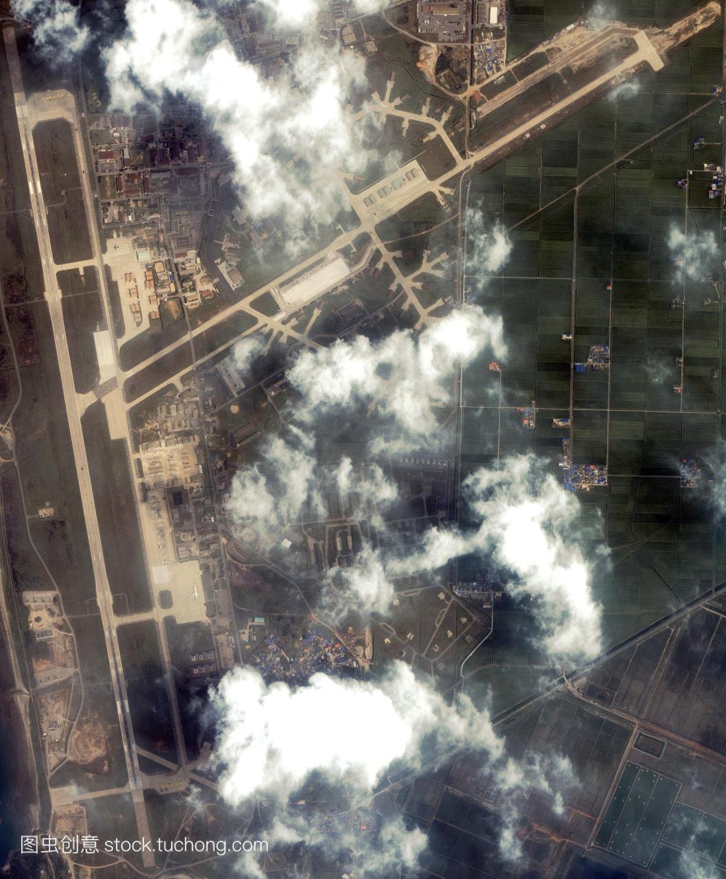 群山空军基地,大韩民国,卫星图像。美国空军群