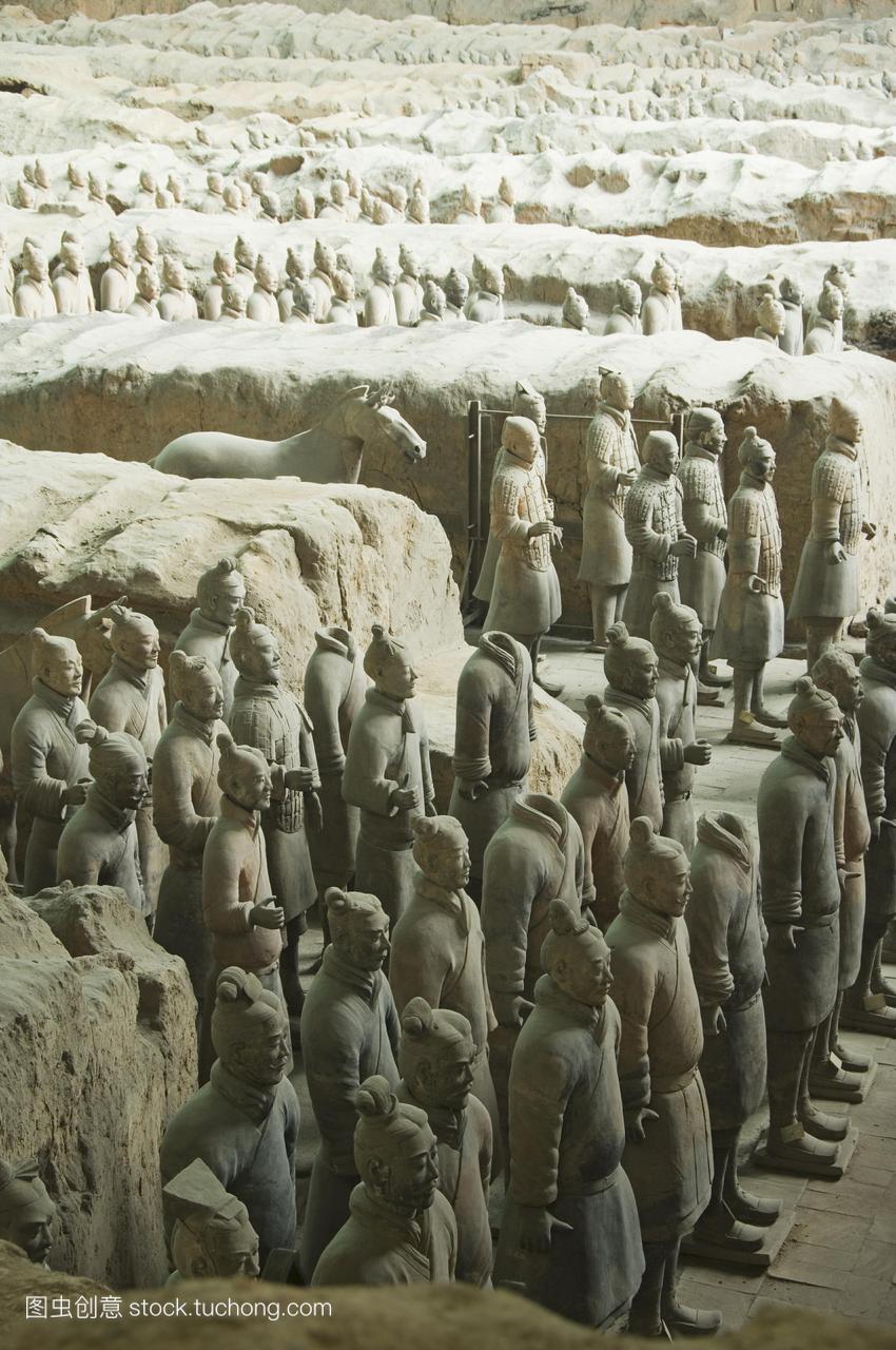 坑1第一个皇帝——秦始皇的陵墓坐落在兵马俑的博物馆于1979年开放西安附近城市陕西中国亚洲