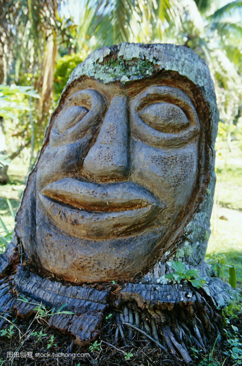 传统雕刻品,文化博物馆,拉罗汤加,库克群岛,波利