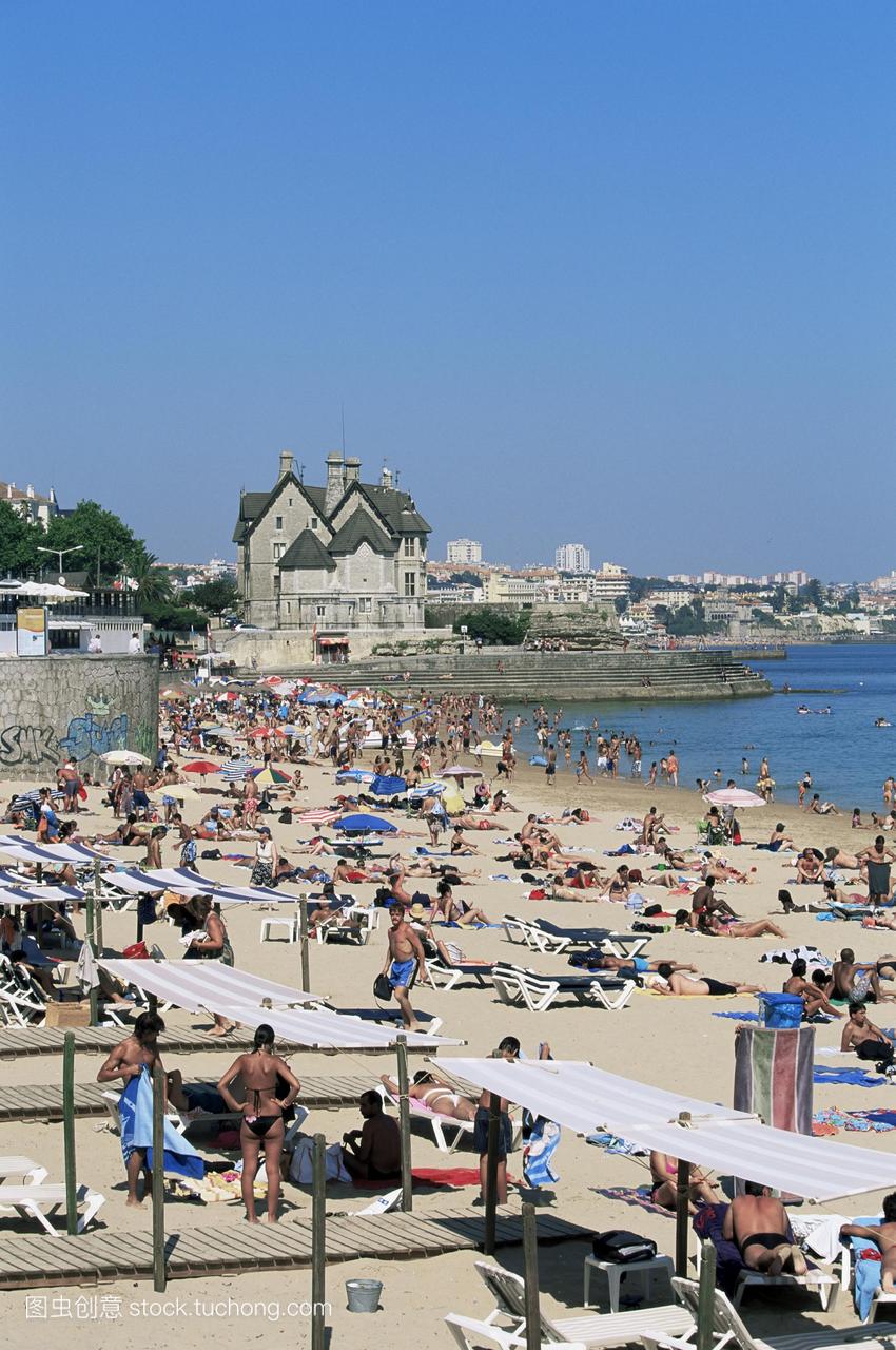 海滩cascais葡萄牙欧洲