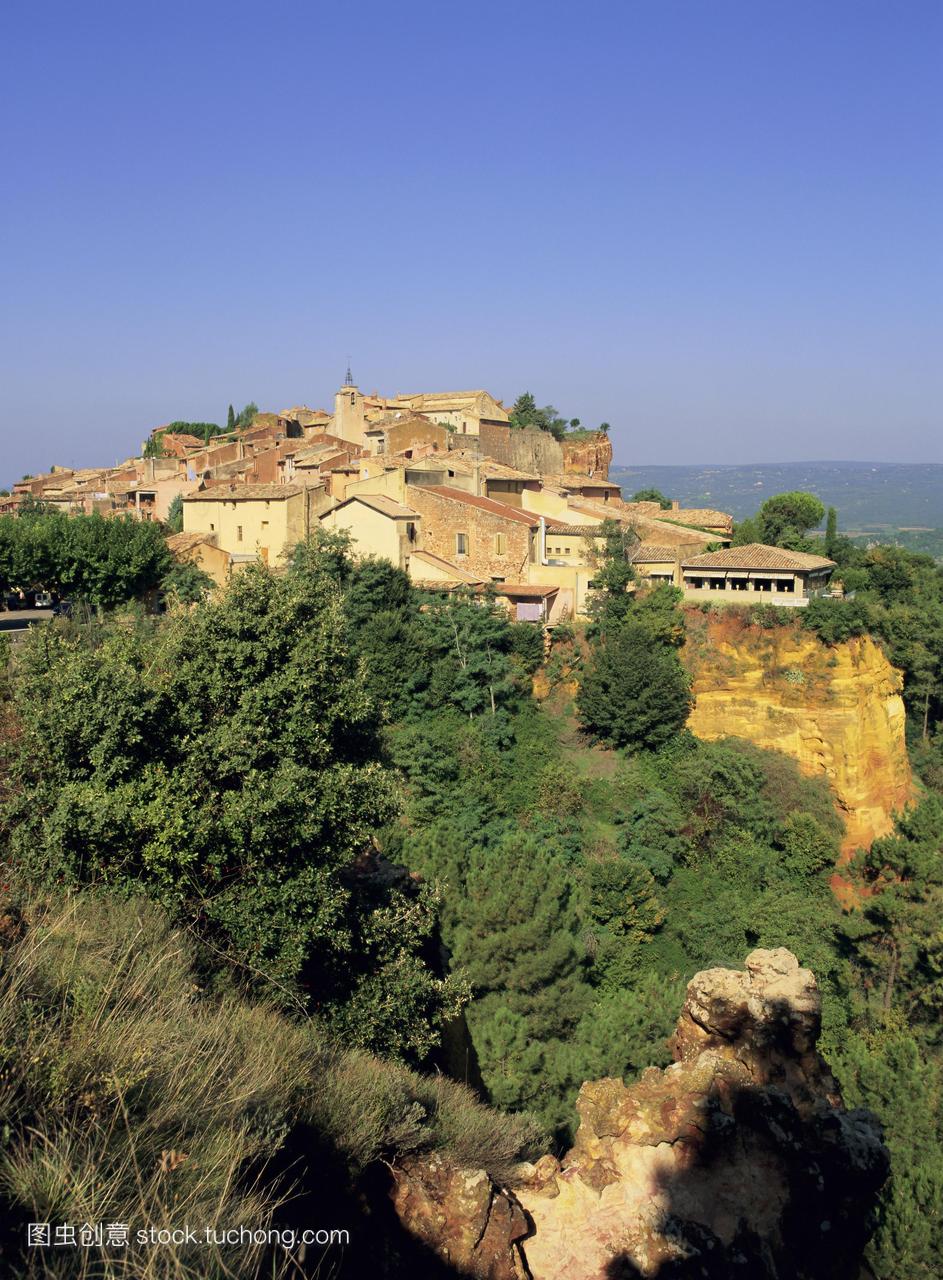 Roussillon村庄普罗旺斯法国,欧洲