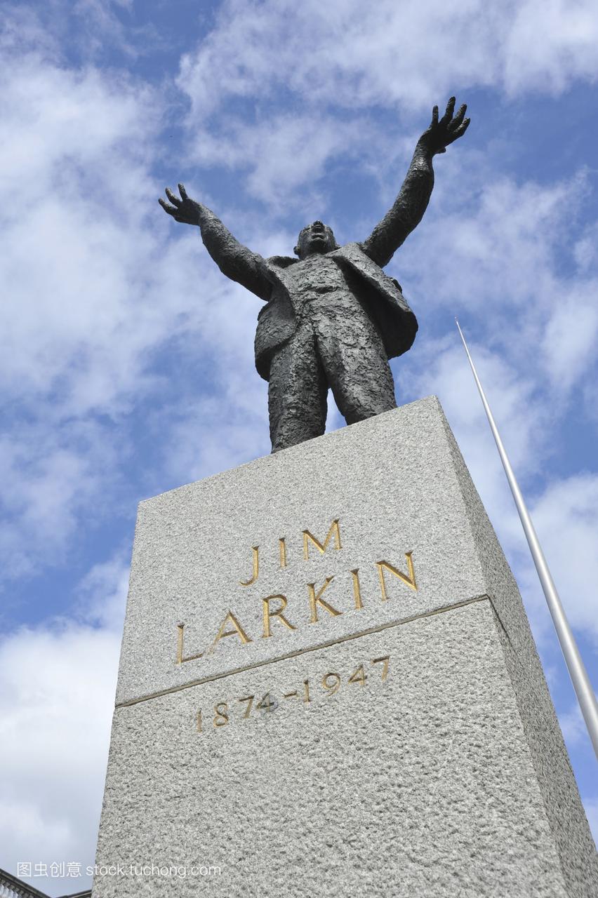爱尔兰共和国,都柏林,都柏林城,吉姆·拉金的雕