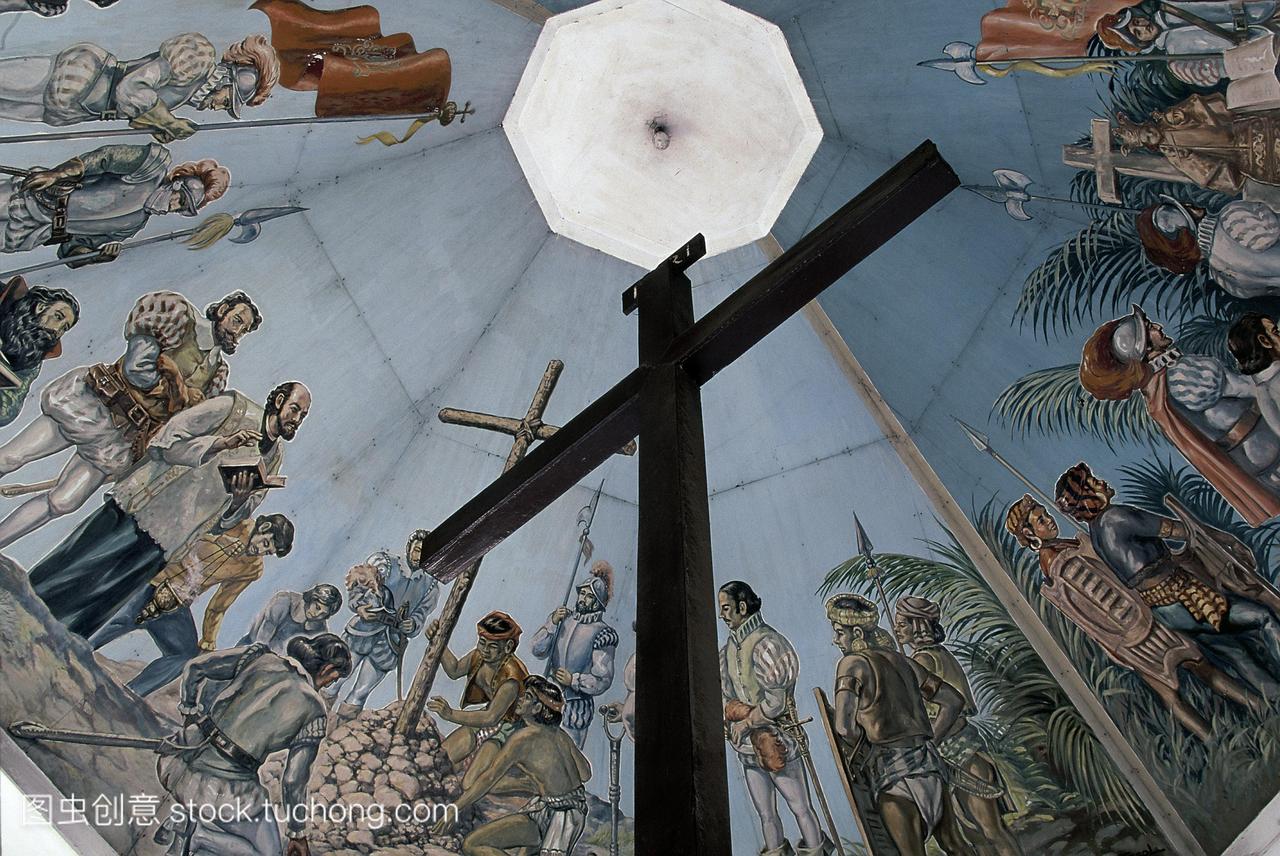 麦哲伦十字架十字架基督教种植葡萄牙和西班牙