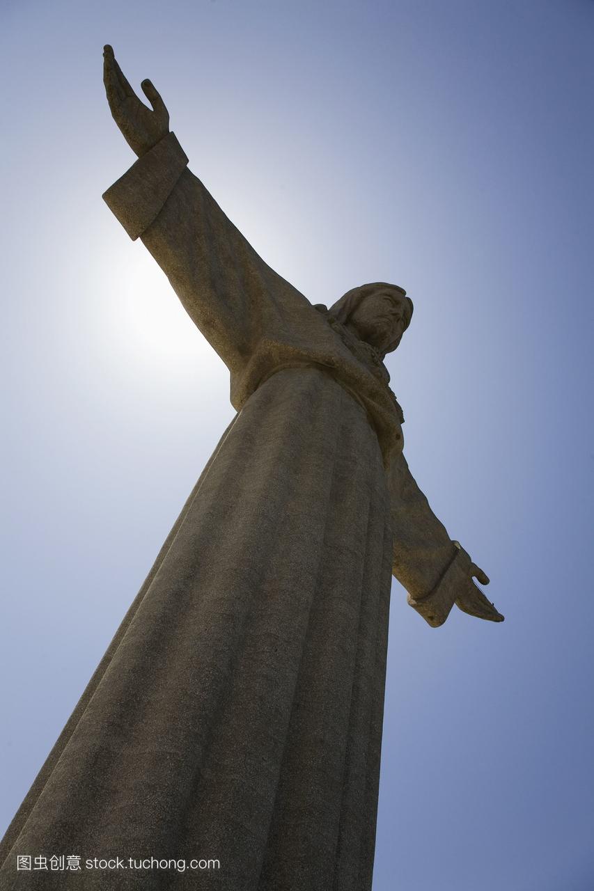 在里斯本,葡萄牙,欧洲,christusrei雕像,用伸出的