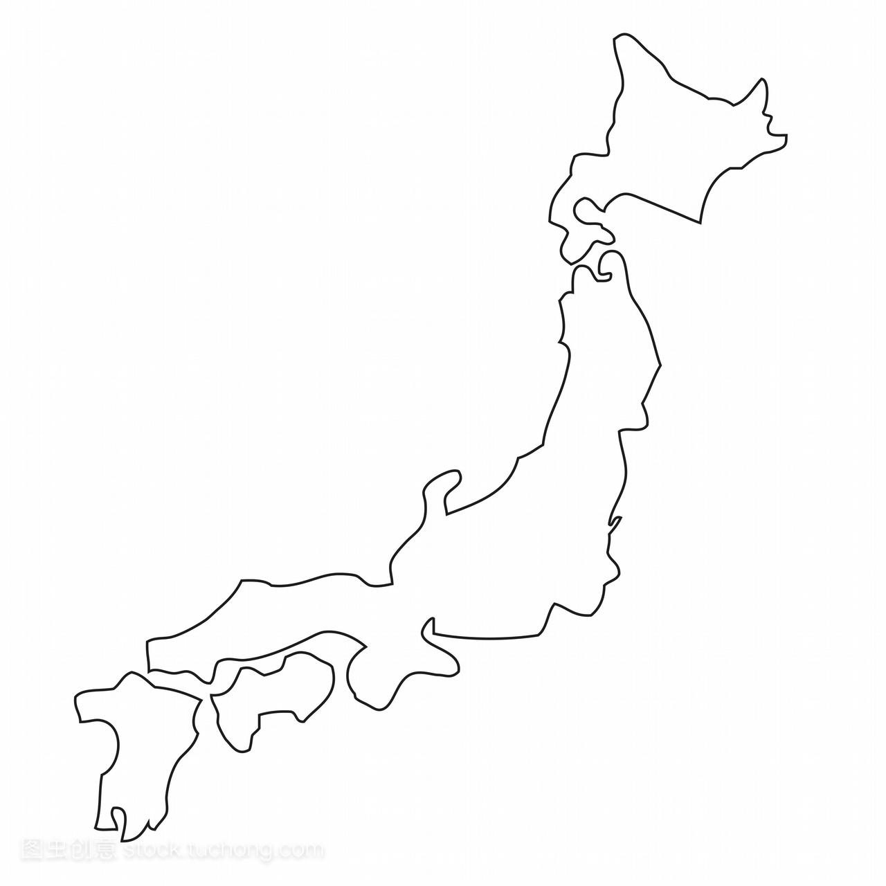 轮廓日本的地图