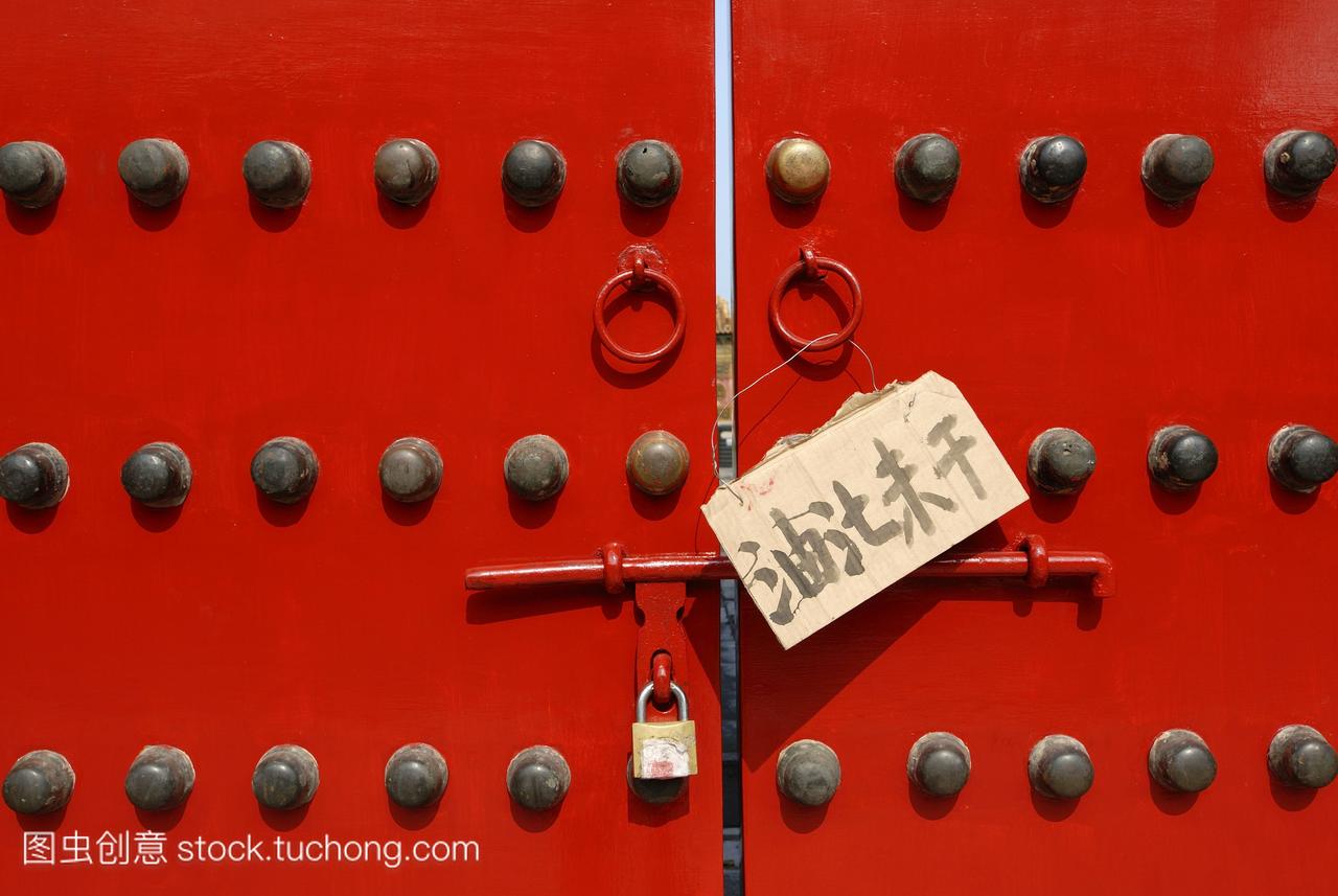 刚粉刷过中国门户的新外套红色油漆紫禁城故宫
