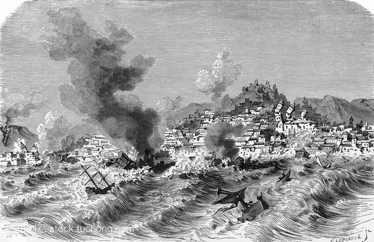 1755年的里斯本地震,19世纪的艺术作品从188