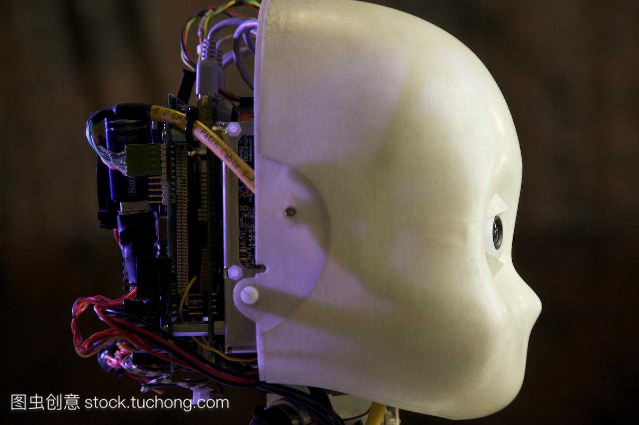 icub机器人的头。icub是由来自欧洲大学的科学