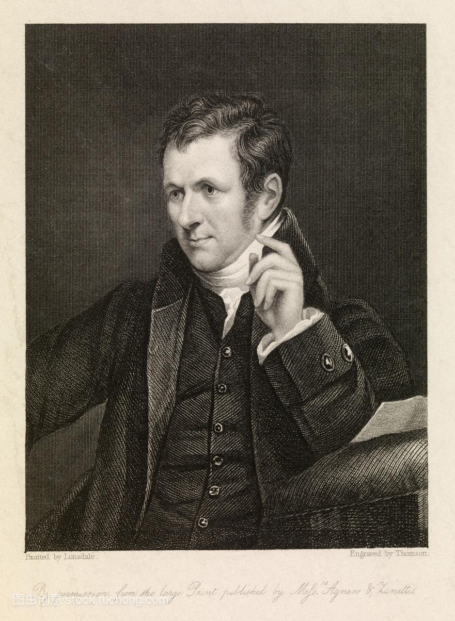 英国化学家汉弗莱·戴维爵士1778-1829。戴维