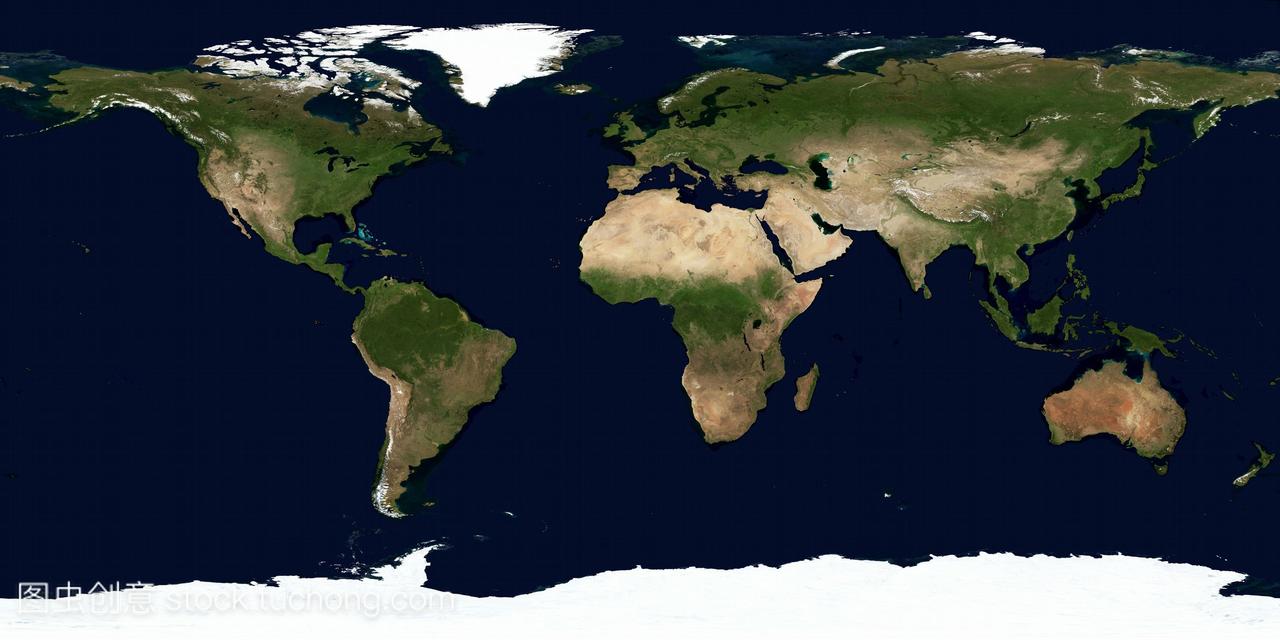 世界地图。蓝色大理石2004年7月,下一代无云