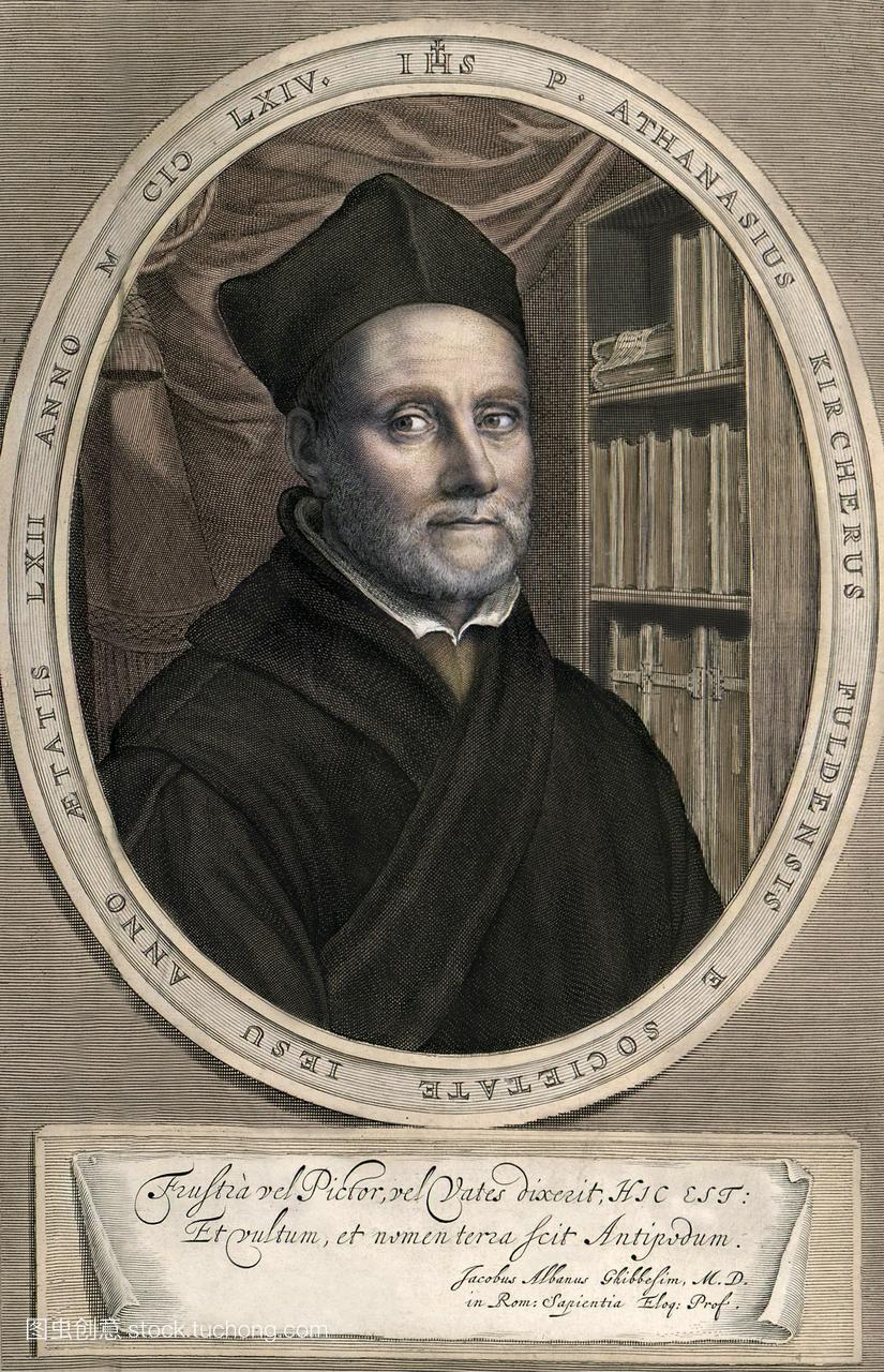 科瑞撤亚大纳西耶稣会学者1602-1680。有色铜