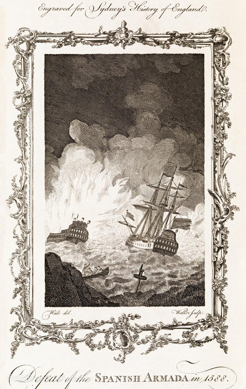 击败西班牙无敌舰队的18世纪艺术品展示击败