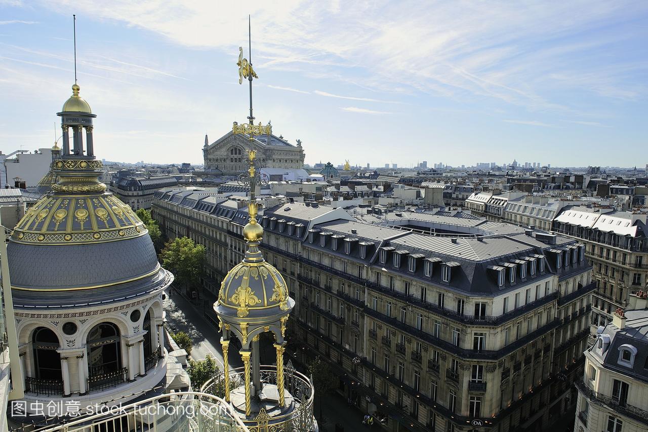 法国巴黎第九区使视图视觉百货商店春天穹顶