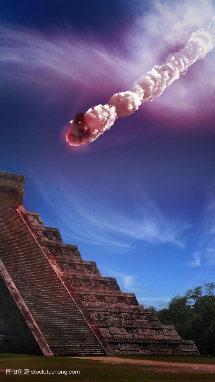 玛雅人的世界末日2012年预测。小行星撞击地