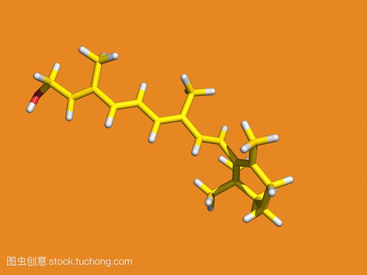维生素a脂溶性维生素a分子的计算机模型视黄