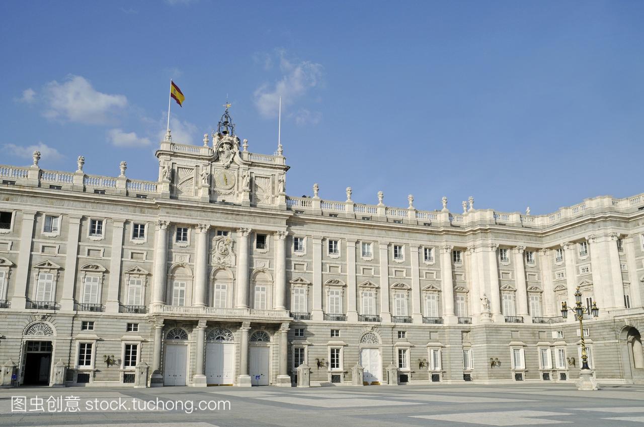 前门,皇宫,皇家宫殿,马德里,马德里,西班牙,欧洲