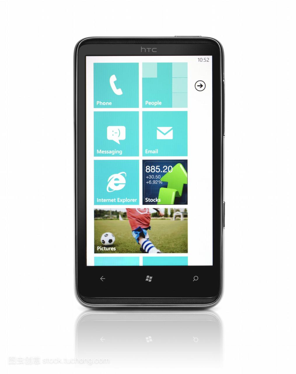 windows7手机,htchd7智能手机显示屏上有桌面