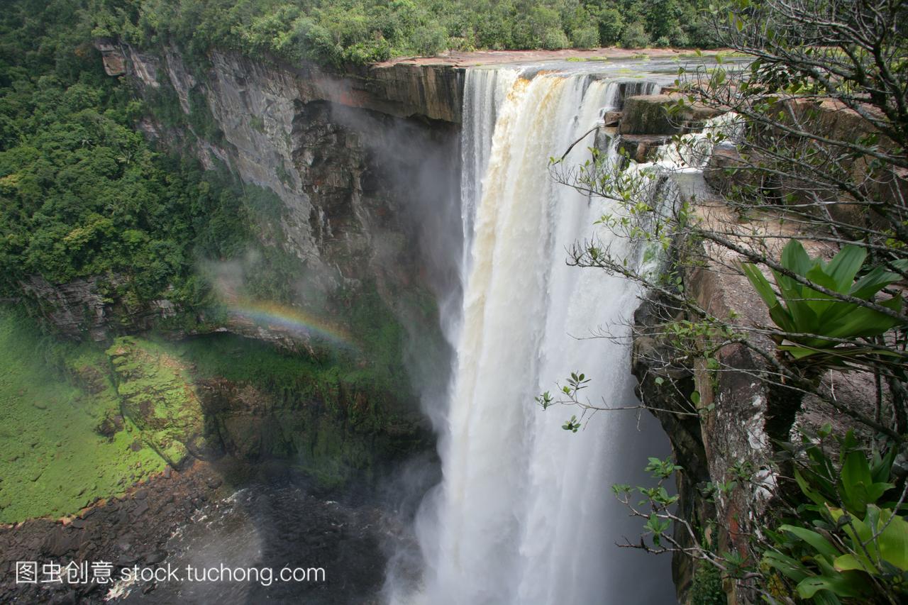 南美洲的圭亚那国家公园的kaieteur瀑布