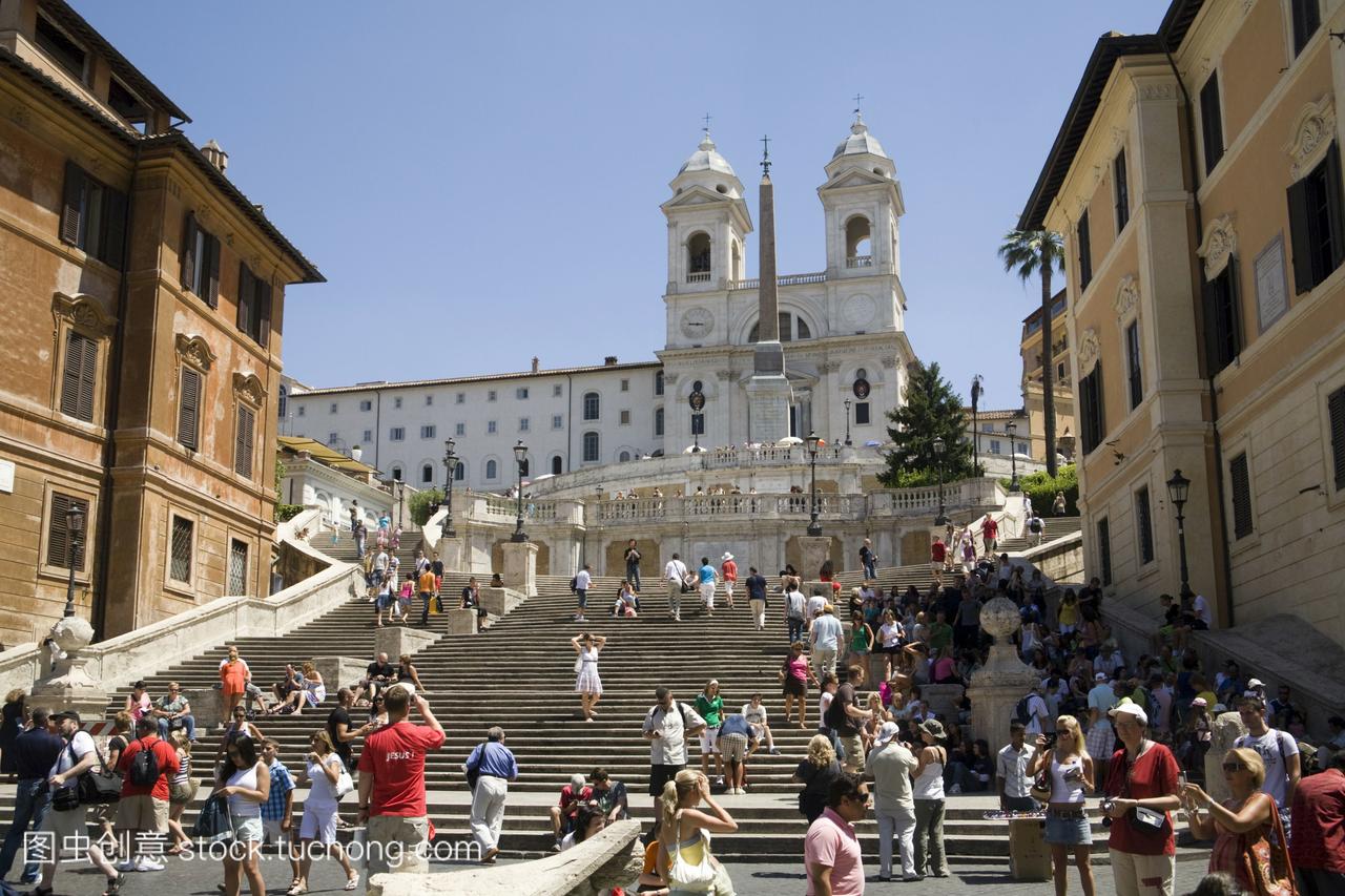 圣三塔尼塔教堂,意大利广场西班牙台阶,罗马,拉