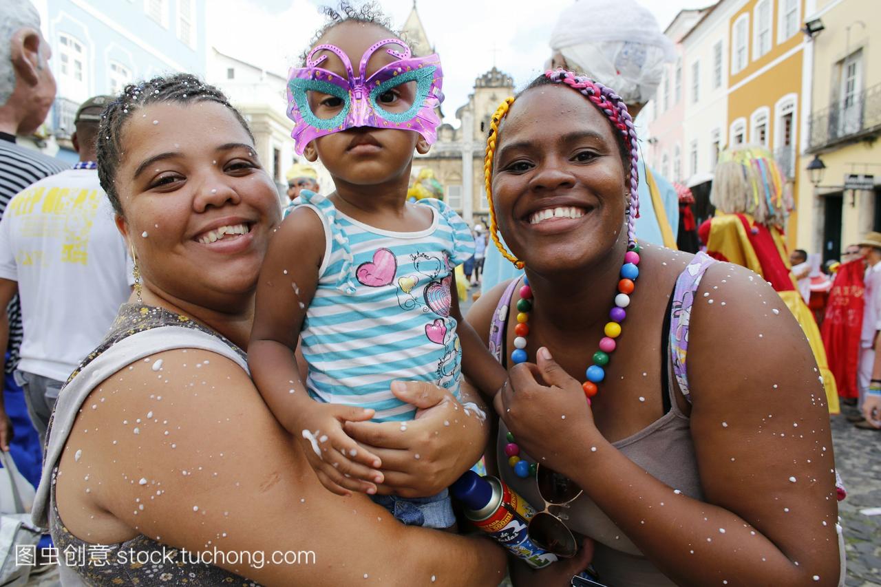 萨尔瓦多pelourinho街头狂欢节巴伊亚巴西南美