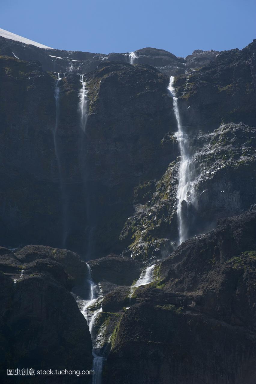 在南美洲的阿根廷,nahuelhuapi国家公园的瀑布
