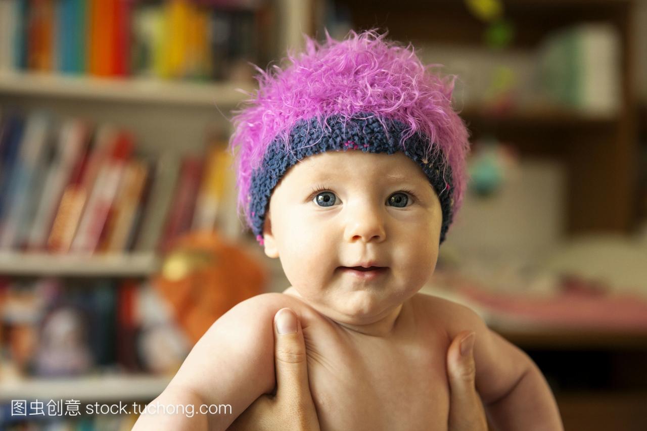 婴儿,4-5个月大,戴着帽子,德国