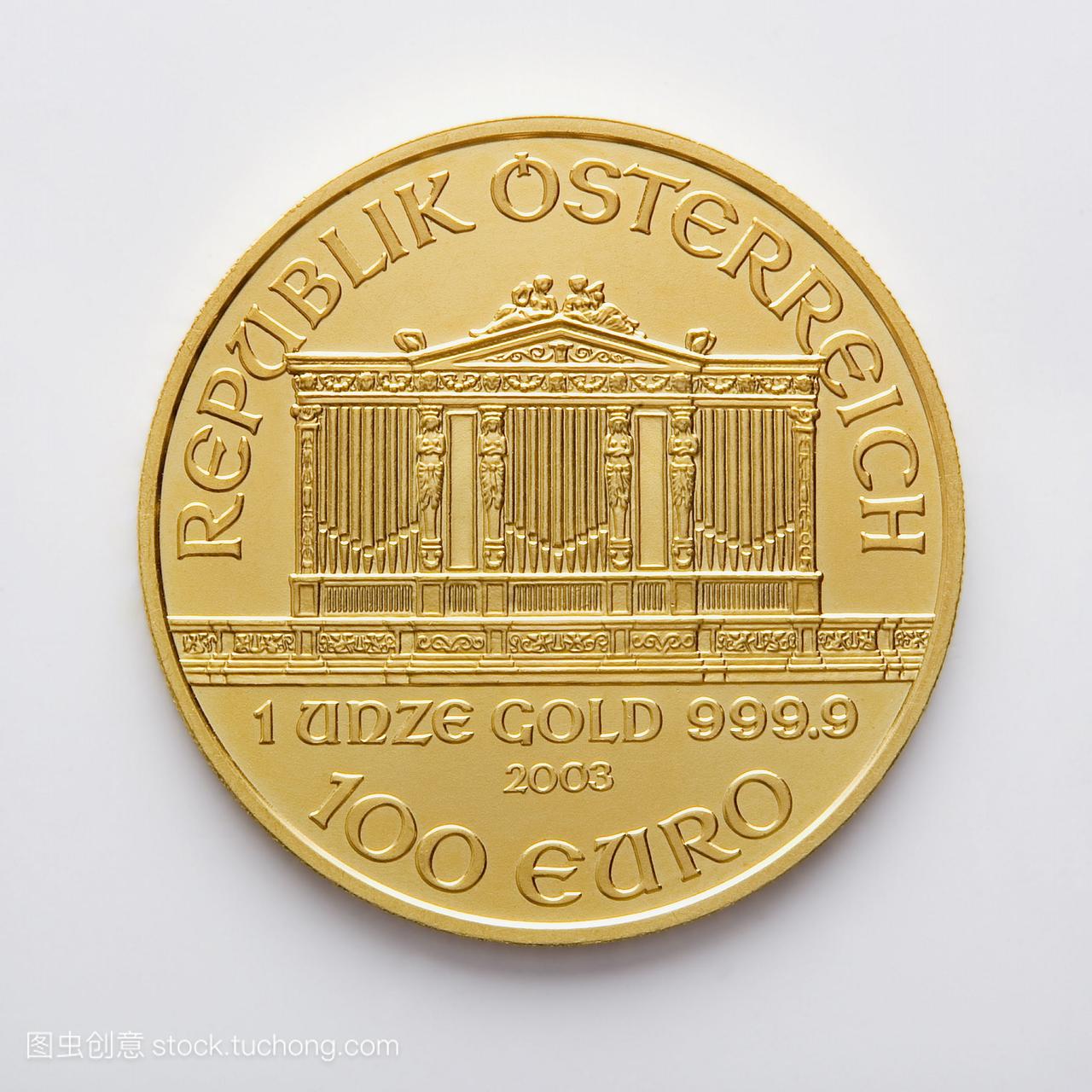奥地利金币,维也纳philhasmonic管弦乐队,一百