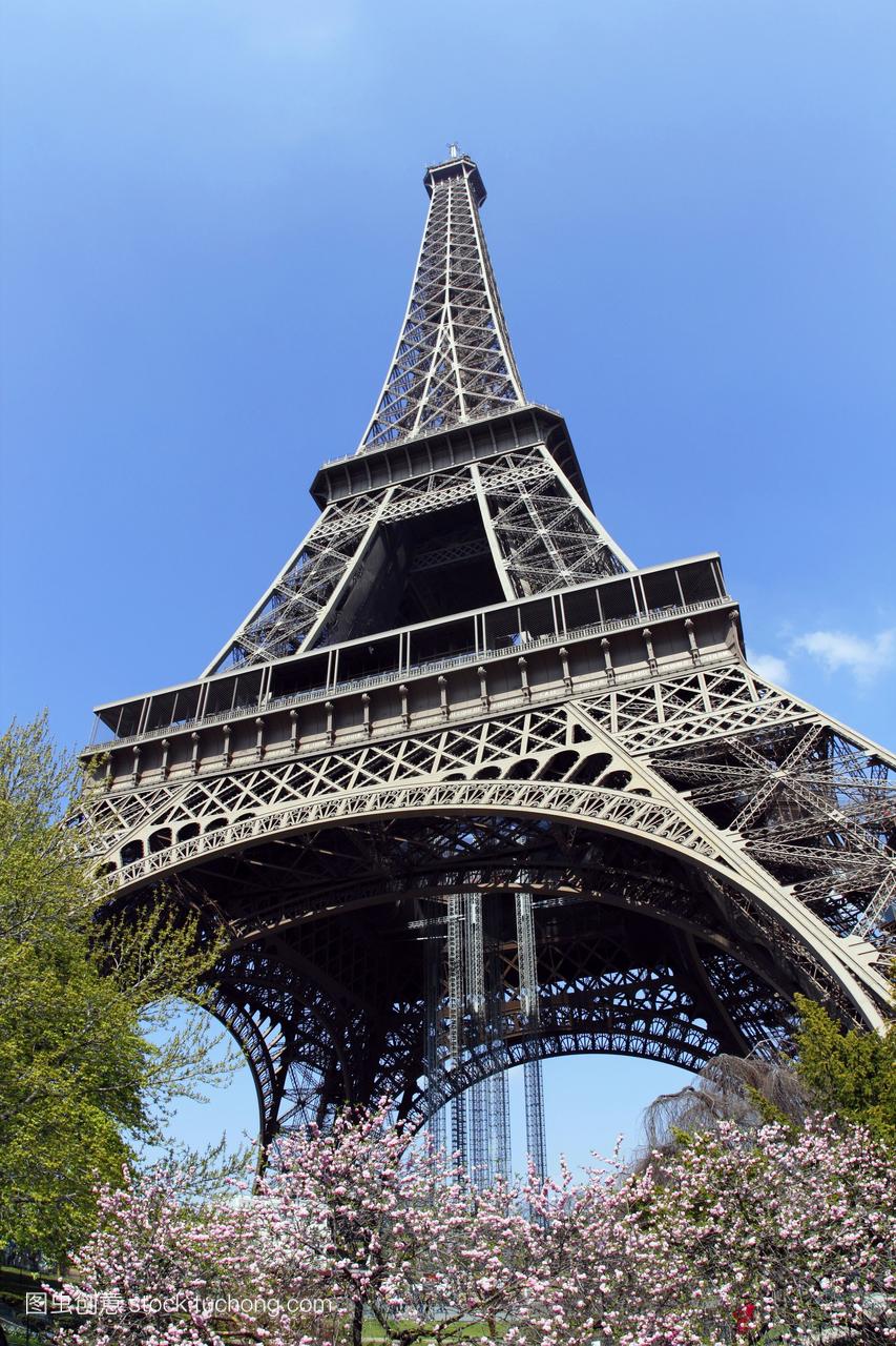 法国巴黎第七区。埃菲尔铁塔。