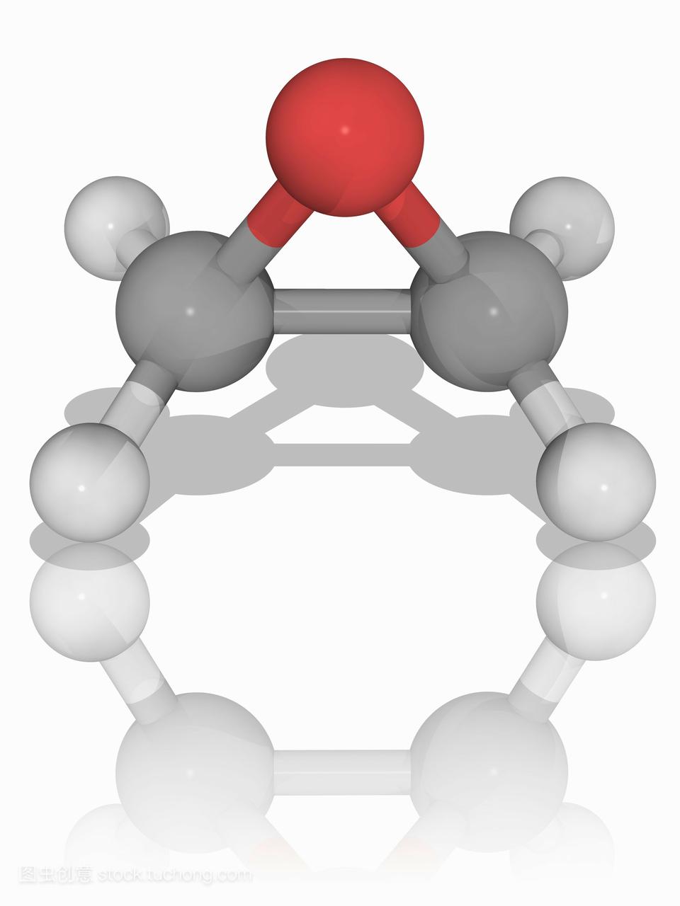 环氧乙烷。环氧乙烷c2h4o的分子模型,也称为氧