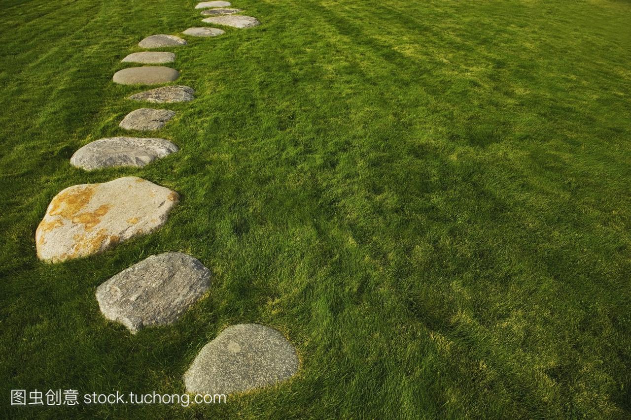 莱斯布里奇加拿大阿尔伯塔省一块石头路径穿过
