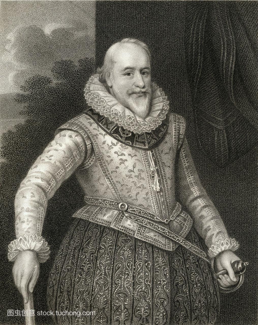 乔治·卡鲁伯爵,1555-1629。英国士兵和管理