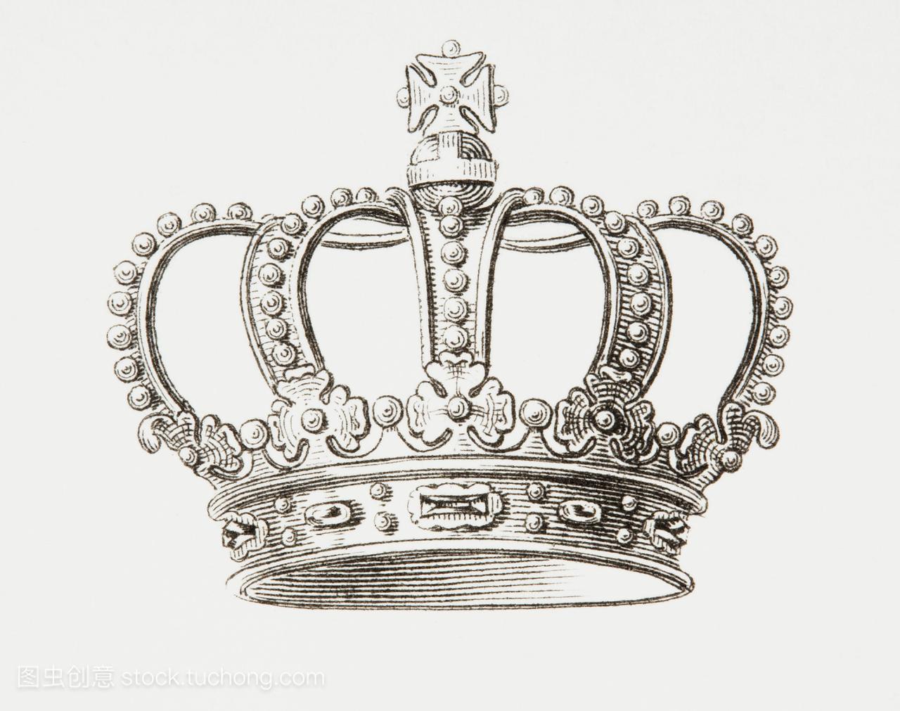 荷兰王国的王冠。来自《百科全书》或《世界艺