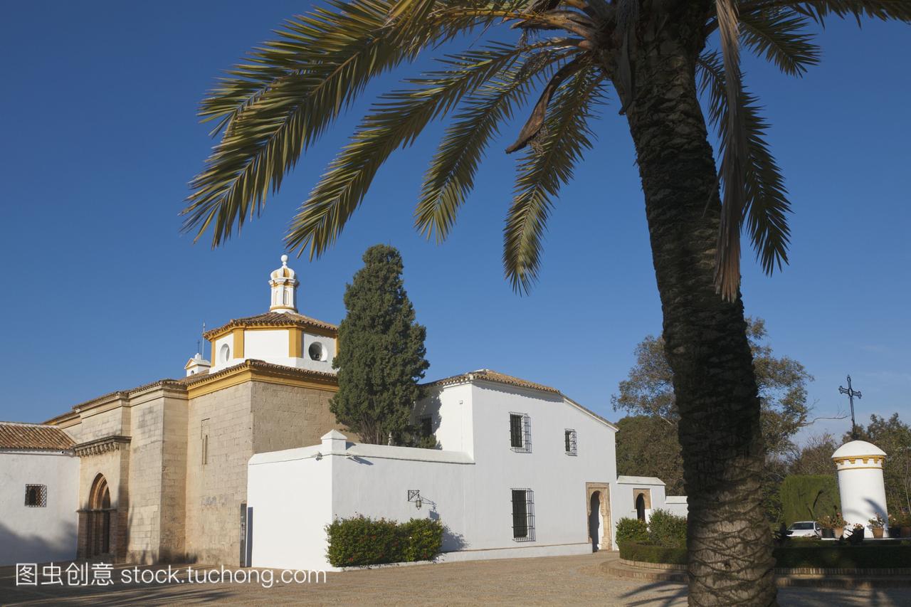 larabida修道院;西班牙安达卢西亚省的帕洛斯·
